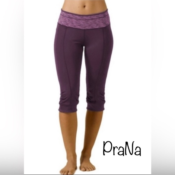 Prana Alyson Knicker Ruched Crop Leggings size SM like NEW - Picture 1 of 6